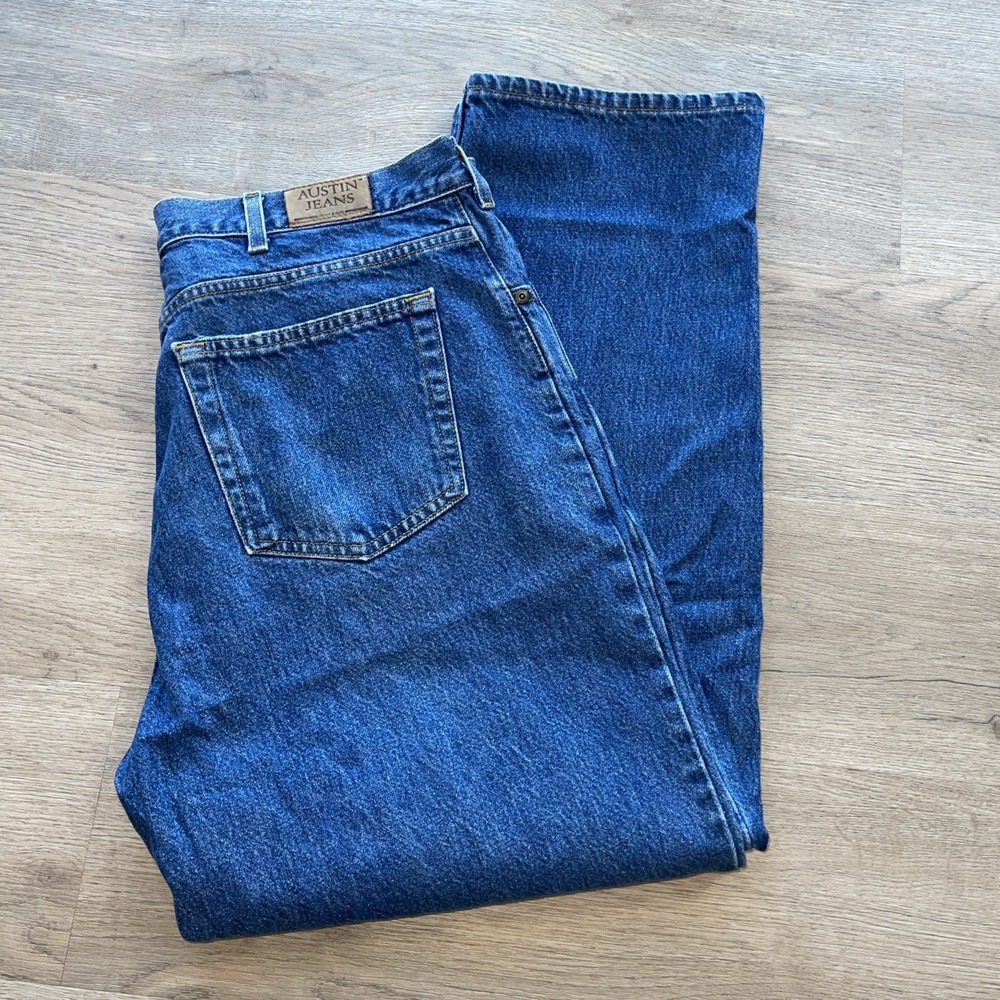 ⁠Y2K Austin Denim Jeans Mens Size 38x30 Blue Medium Wash Classic Casual Pants⁠